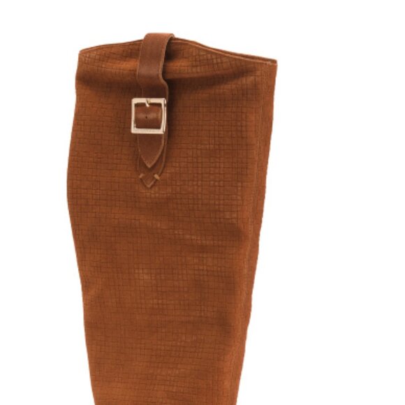 NEW KELSI DAGGER Suede Fletcher Wide Calf High Shaft Boots in Caramel 1125 5m3 - Picture 5 of 7